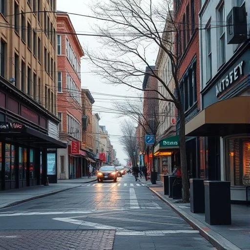 Urban underpass with abstract neon lights